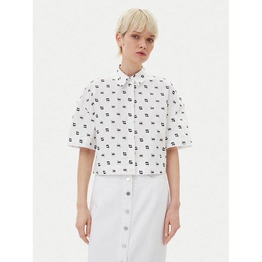 KARL LAGERFELD Koszula A2W11033 Biały Relaxed Fit ze sklepu MODIVO w kategorii Koszule damskie - zdjęcie 182755091