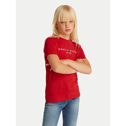 Tommy Hilfiger T-Shirt Essential KS0KS00397 S Czerwony Regular Fit ze sklepu MODIVO w kategorii T-shirty chłopięce - zdjęcie 182755241