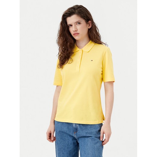 Tommy Hilfiger Polo 1985 WW0WW43224 Żółty Regular Fit ze sklepu MODIVO w kategorii Bluzki damskie - zdjęcie 182755292