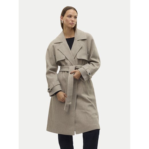 Vero Moda Płaszcz przejściowy Pop Miley 10319995 Beżowy Regular Fit ze sklepu MODIVO w kategorii Płaszcze damskie - zdjęcie 182755322
