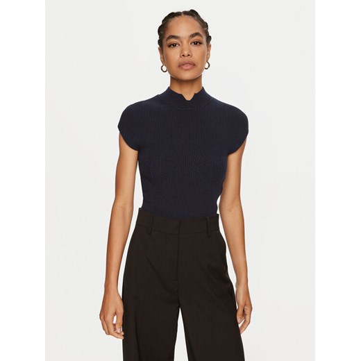 TWINSET Bluzka 242TP3110 Granatowy Slim Fit ze sklepu MODIVO w kategorii Bluzki damskie - zdjęcie 182755443
