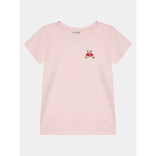 Guess T-Shirt J4RI44 KA0Q1 Różowy Regular Fit ze sklepu MODIVO w kategorii Bluzki dziewczęce - zdjęcie 182755450