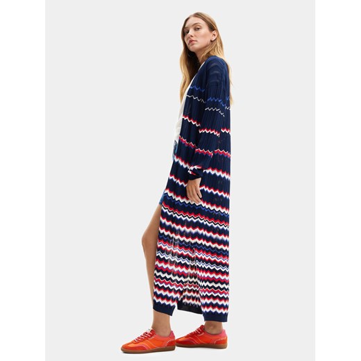 Desigual Kardigan Cloë 24SWJF39 Granatowy Regular Fit ze sklepu MODIVO w kategorii Swetry damskie - zdjęcie 182755473