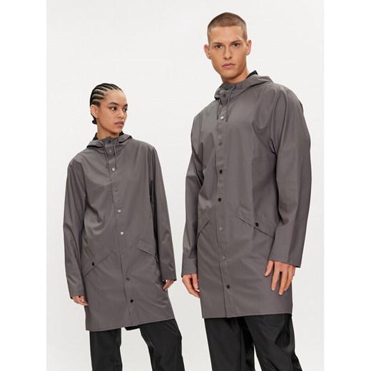 Rains Kurtka przeciwdeszczowa Long Jacket W3 12020 Szary Regular Fit ze sklepu MODIVO w kategorii Kurtki damskie - zdjęcie 182755510