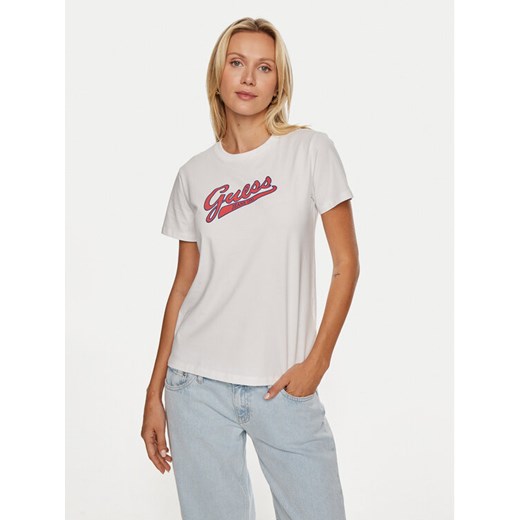 Guess Jeans T-Shirt W4YI13 J1314 Biały Regular Fit ze sklepu MODIVO w kategorii Bluzki damskie - zdjęcie 182755610
