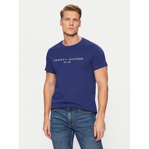 Tommy Hilfiger T-Shirt Tommy Logo MW0MW11797 Granatowy Regular Fit ze sklepu MODIVO w kategorii T-shirty męskie - zdjęcie 182755653