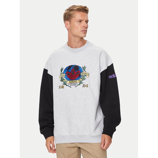 adidas Bluza OLPC IZ2553 Szary Regular Fit ze sklepu MODIVO w kategorii Bluzy męskie - zdjęcie 182755700