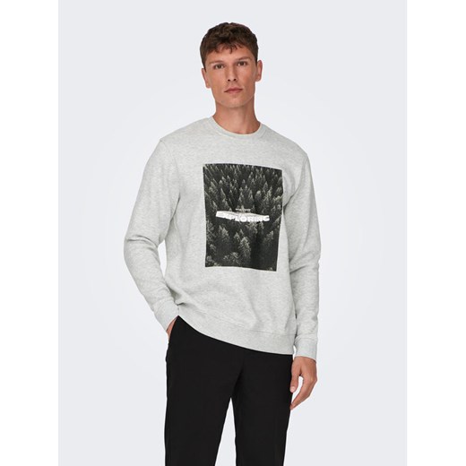 Only & Sons Bluza 22027006 Szary Relaxed Fit ze sklepu MODIVO w kategorii Bluzy męskie - zdjęcie 182755751