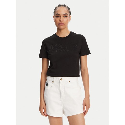 Versace Jeans Couture T-Shirt 78HAHS04 Czarny Regular Fit ze sklepu MODIVO w kategorii Bluzki damskie - zdjęcie 182755832