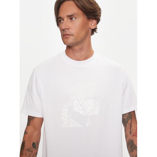 KARL LAGERFELD T-Shirt 755059 544221 Biały Regular Fit ze sklepu MODIVO w kategorii T-shirty męskie - zdjęcie 182755834