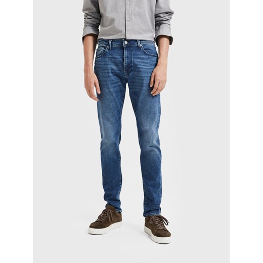 Selected Homme Jeansy Leon 16087777 Niebieski Slim Fit ze sklepu MODIVO w kategorii Jeansy męskie - zdjęcie 182755851