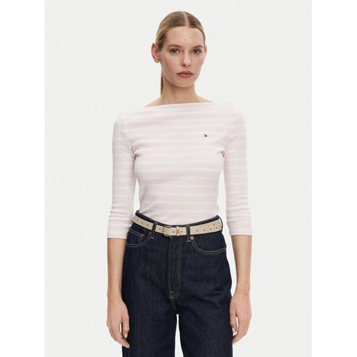 Tommy Hilfiger Bluzka New Cody WW0WW40589 Różowy Slim Fit ze sklepu MODIVO w kategorii Bluzki damskie - zdjęcie 182755923
