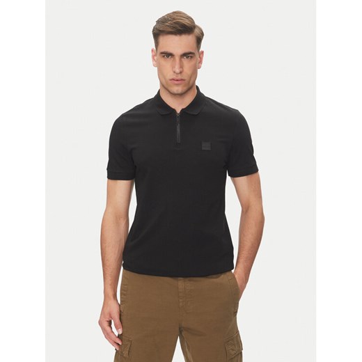 BOSS Polo Passerzip 50537507 Czarny Slim Fit ze sklepu MODIVO w kategorii T-shirty męskie - zdjęcie 182755963