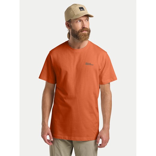 Jack Wolfskin T-Shirt Essential 1808382 Pomarańczowy Regular Fit ze sklepu MODIVO w kategorii T-shirty męskie - zdjęcie 182755971