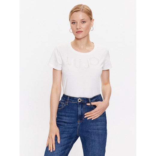 Liu Jo Sport T-Shirt TF3084 J0088 Écru Regular Fit ze sklepu MODIVO w kategorii Bluzki damskie - zdjęcie 182756001