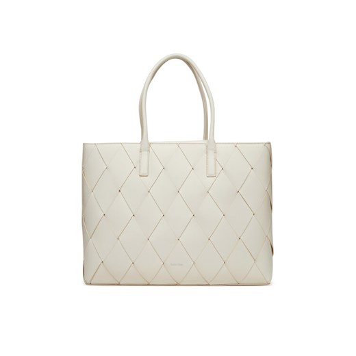 Calvin Klein Torebka Ck Woven Medium Shopper K60K612994 Biały ze sklepu MODIVO w kategorii Torby Shopper bag - zdjęcie 182756151