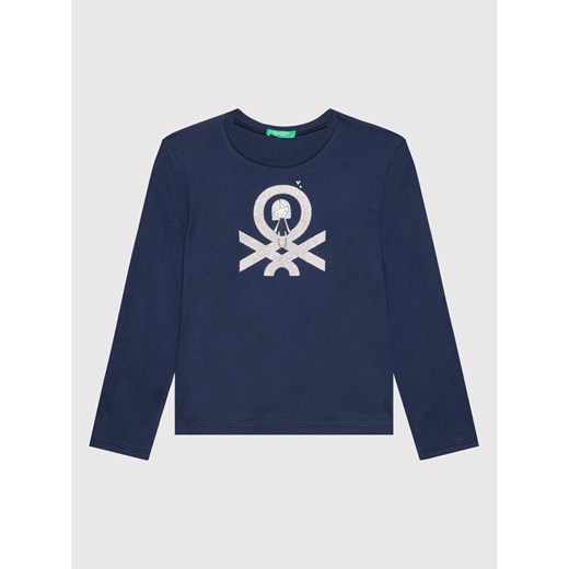 United Colors Of Benetton Bluzka 3I9WG104K Granatowy Regular Fit ze sklepu MODIVO w kategorii Bluzki dziewczęce - zdjęcie 182756460