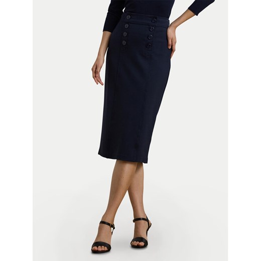 LAUREN RALPH LAUREN Spódnica ołówkowa 200957618001 Granatowy Regular Fit ze sklepu MODIVO w kategorii Spódnice - zdjęcie 182756572