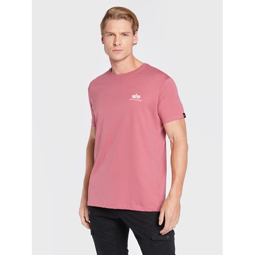 Alpha Industries T-Shirt Backprint 128507 Różowy Regular Fit ze sklepu MODIVO w kategorii T-shirty męskie - zdjęcie 182756610