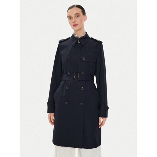 Tommy Hilfiger Trencz WW0WW42133 Granatowy Slim Fit ze sklepu MODIVO w kategorii Płaszcze damskie - zdjęcie 182756650