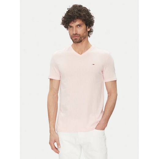 Tommy Jeans T-Shirt Jaspe DM0DM20364 Różowy Slim Fit ze sklepu MODIVO w kategorii T-shirty męskie - zdjęcie 182756653