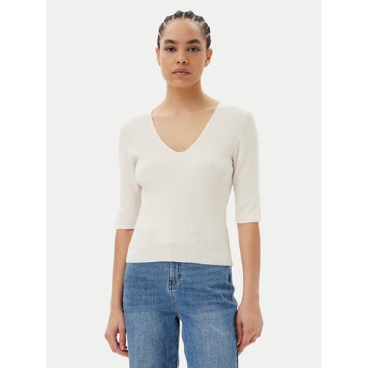 Morgan Sweter 251-MCHAMPI Beżowy Slim Fit ze sklepu MODIVO w kategorii Swetry damskie - zdjęcie 182756683