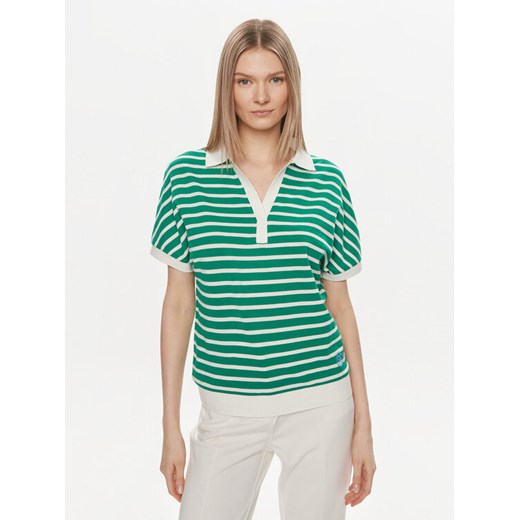 Tommy Hilfiger Polo WW0WW41889 Zielony Relaxed Fit ze sklepu MODIVO w kategorii Bluzki damskie - zdjęcie 182756693
