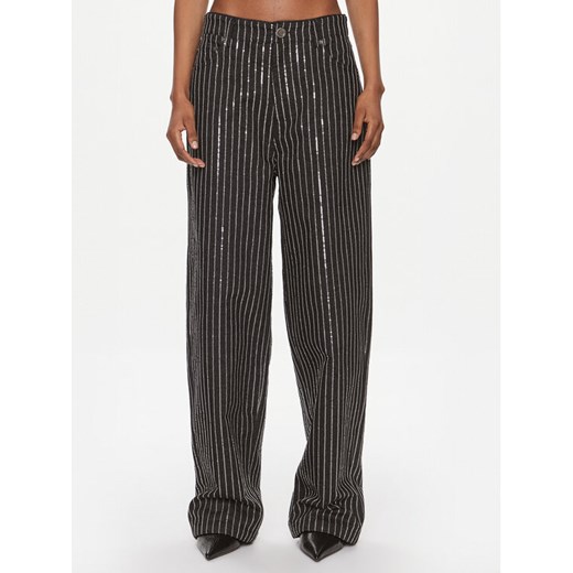 ROTATE Spodnie materiałowe 111791100 Czarny Wide Leg ze sklepu MODIVO w kategorii Spodnie damskie - zdjęcie 182756781