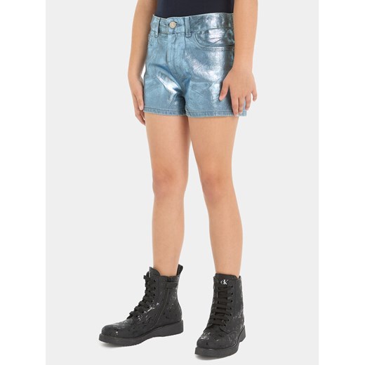 Calvin Klein Jeans Szorty materiałowe IG0IG02368 Niebieski Relaxed Fit ze sklepu MODIVO w kategorii Spodenki dziewczęce - zdjęcie 182756790