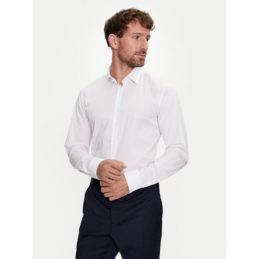 Calvin Klein Koszula K10K113163 Biały Slim Fit ze sklepu MODIVO w kategorii Koszule męskie - zdjęcie 182756810
