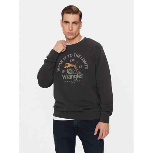 Wrangler Bluza 112357385 Czarny Regular Fit ze sklepu MODIVO w kategorii Bluzy męskie - zdjęcie 182756853