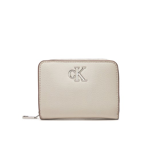 Calvin Klein Jeans Portfel damski Minimal Monogram Md Zip Around LV04K1009G Écru ze sklepu MODIVO w kategorii Portfele damskie - zdjęcie 182756902