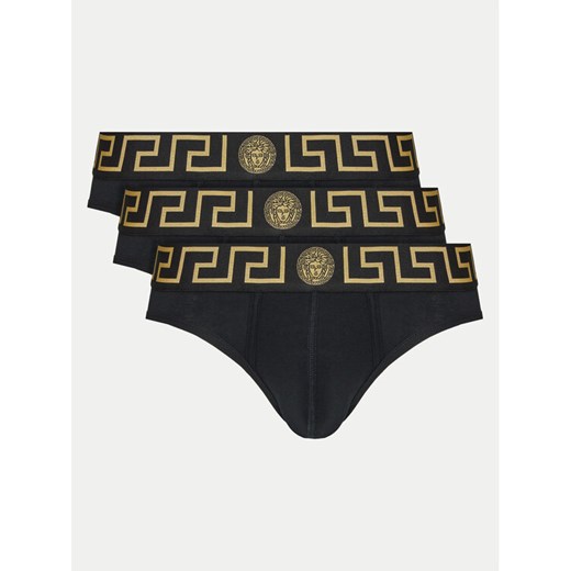 Versace Komplet 3 par slipów AU10327 1A10011 Czarny ze sklepu MODIVO w kategorii Majtki męskie - zdjęcie 182756942
