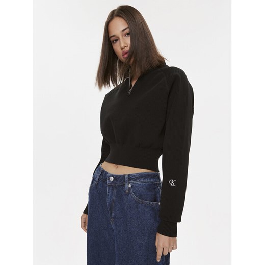 Calvin Klein Jeans Sweter J20J221967 Czarny Regular Fit ze sklepu MODIVO w kategorii Swetry damskie - zdjęcie 182756944