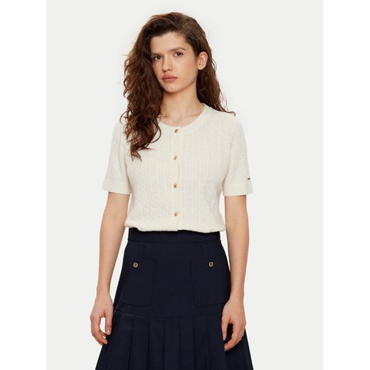 Tommy Hilfiger Kardigan WW0WW43958 Écru Regular Fit ze sklepu MODIVO w kategorii Swetry damskie - zdjęcie 182756964