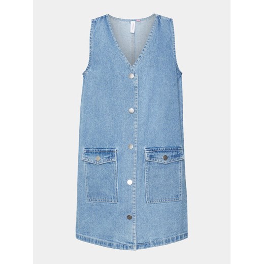 Vero Moda Girl Sukienka jeansowa Rose 10301837 Niebieski Loose Fit ze sklepu MODIVO w kategorii Sukienki dziewczęce - zdjęcie 182756992