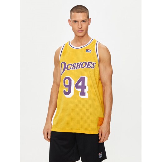 DC Tank top Showtime Jersey ADYKT03229 Żółty Regular Fit ze sklepu MODIVO w kategorii T-shirty męskie - zdjęcie 182757091