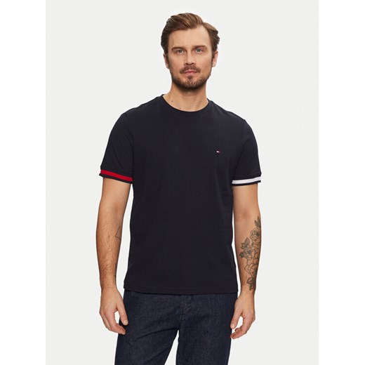 Tommy Hilfiger T-Shirt Global Stripe MW0MW38078 Granatowy Regular Fit ze sklepu MODIVO w kategorii T-shirty męskie - zdjęcie 182757161