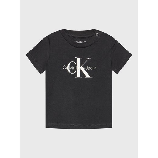 Calvin Klein Jeans T-Shirt Monogram IN0IN00001 Czarny Regular Fit ze sklepu MODIVO w kategorii T-shirty chłopięce - zdjęcie 182757263