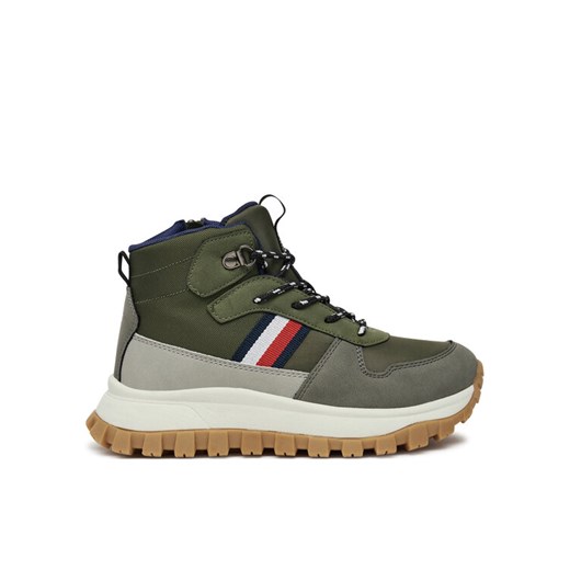 Tommy Hilfiger Trzewiki T3B9-33680-1696A S Zielony ze sklepu MODIVO w kategorii Buty zimowe dziecięce - zdjęcie 182757391