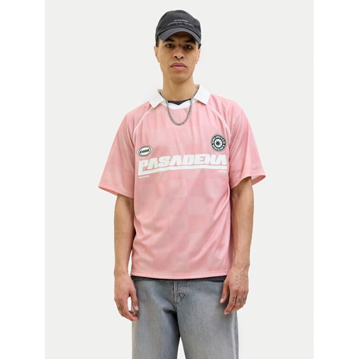 Jack&Jones Polo Retreat 12277379 Różowy Loose Fit ze sklepu MODIVO w kategorii T-shirty męskie - zdjęcie 182757523