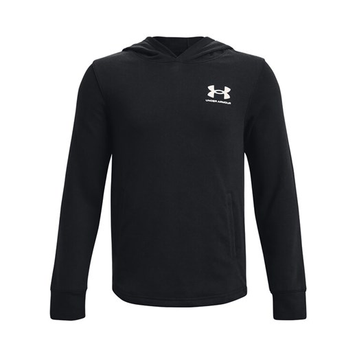 Under Armour Bluza UA Rival Terry Hoodie 1377251 Czarny Relaxed Fit ze sklepu MODIVO w kategorii Bluzy chłopięce - zdjęcie 182757593