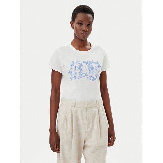 Gap T-Shirt 729555-03 Biały Regular Fit ze sklepu MODIVO w kategorii Bluzki damskie - zdjęcie 182757622