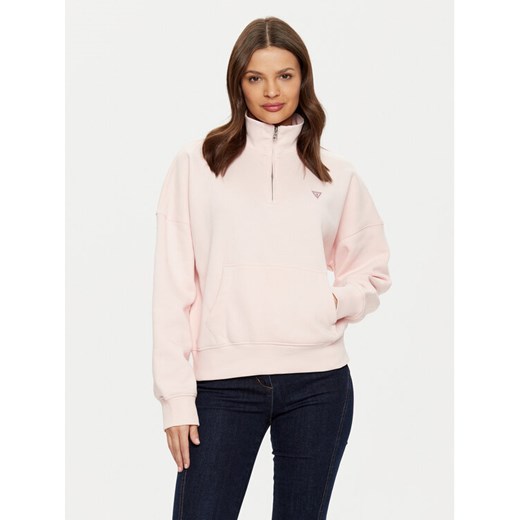 Guess Bluza W4BQ15 KC811 Różowy Relaxed Fit ze sklepu MODIVO w kategorii Bluzy damskie - zdjęcie 182757700