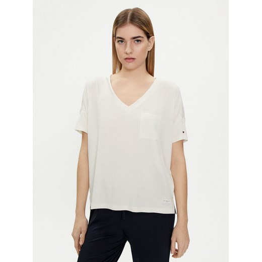Tommy Hilfiger T-Shirt UW0UW05190 Écru Oversize ze sklepu MODIVO w kategorii Bluzki damskie - zdjęcie 182757711