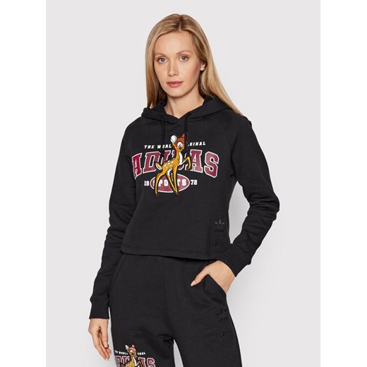 adidas Bluza Disney Bambi HE6875 Czarny Regular Fit ze sklepu MODIVO w kategorii Bluzy damskie - zdjęcie 182757770
