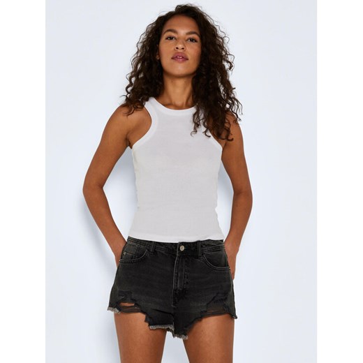 Noisy May Top Maya 27020871 Biały Slim Fit ze sklepu MODIVO w kategorii Bluzki damskie - zdjęcie 182757792