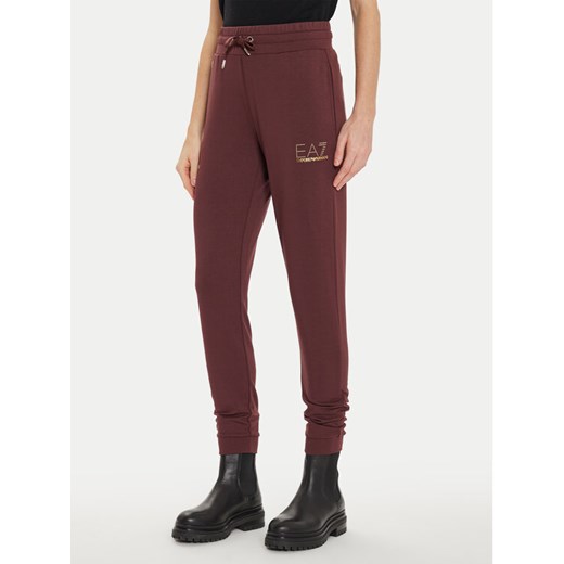 EA7 Emporio Armani Spodnie dresowe 8NTP66 TJ9RZ 1755 Brązowy Regular Fit ze sklepu MODIVO w kategorii Spodnie damskie - zdjęcie 182757920