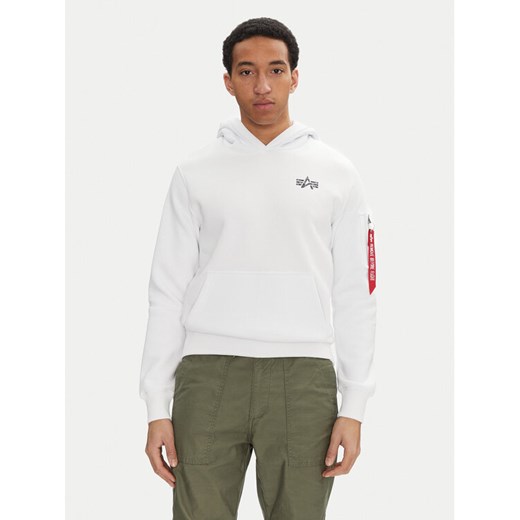 Alpha Industries Bluza Signature Back Print 148341 Biały Regular Fit ze sklepu MODIVO w kategorii Bluzy męskie - zdjęcie 182757921