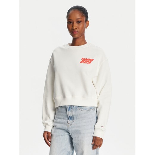 Tommy Jeans Bluza DW0DW21345 Biały Relaxed Fit ze sklepu MODIVO w kategorii Bluzy damskie - zdjęcie 182757941